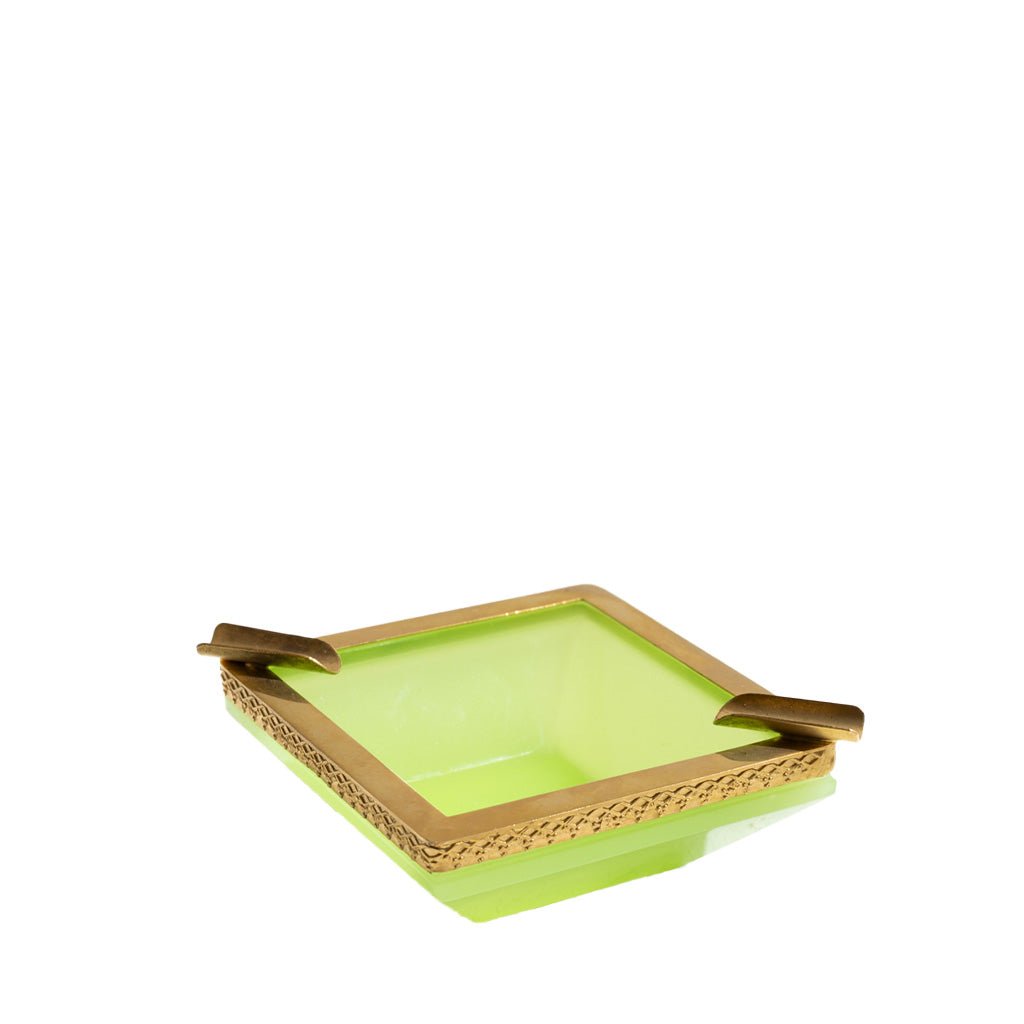 Antique Opaline Tray, Lime