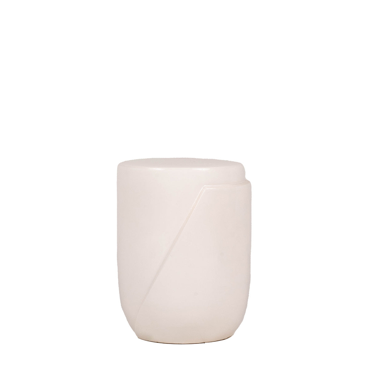 Acce Stool, white ceramic side table