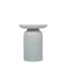 Fluted Table, blue gray ceramic table with fluted design