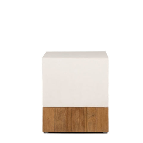 Magic Cube side table cement and teak