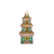 Pagoda Christmas Ornament, Green and Pink