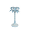 palm tree candlestick, blue, large