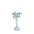 palm tree candlestick, blue, medium