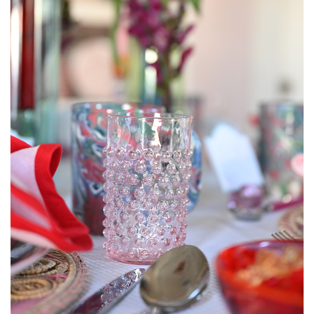 Hobnail Tumbler, Pink