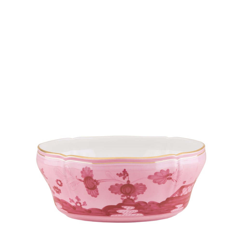 porpora serving bowl with pink detailing 