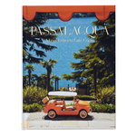Book cover of 'Passalacqua: A Love Letter to Lake Como' with a scenic illustration of a car and people on a lake.