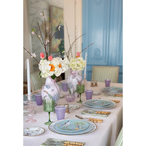 tablescape with floral arrangements