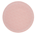 pink placemat with white dot border