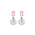 Pink pear shaped sapphires with a white pearl