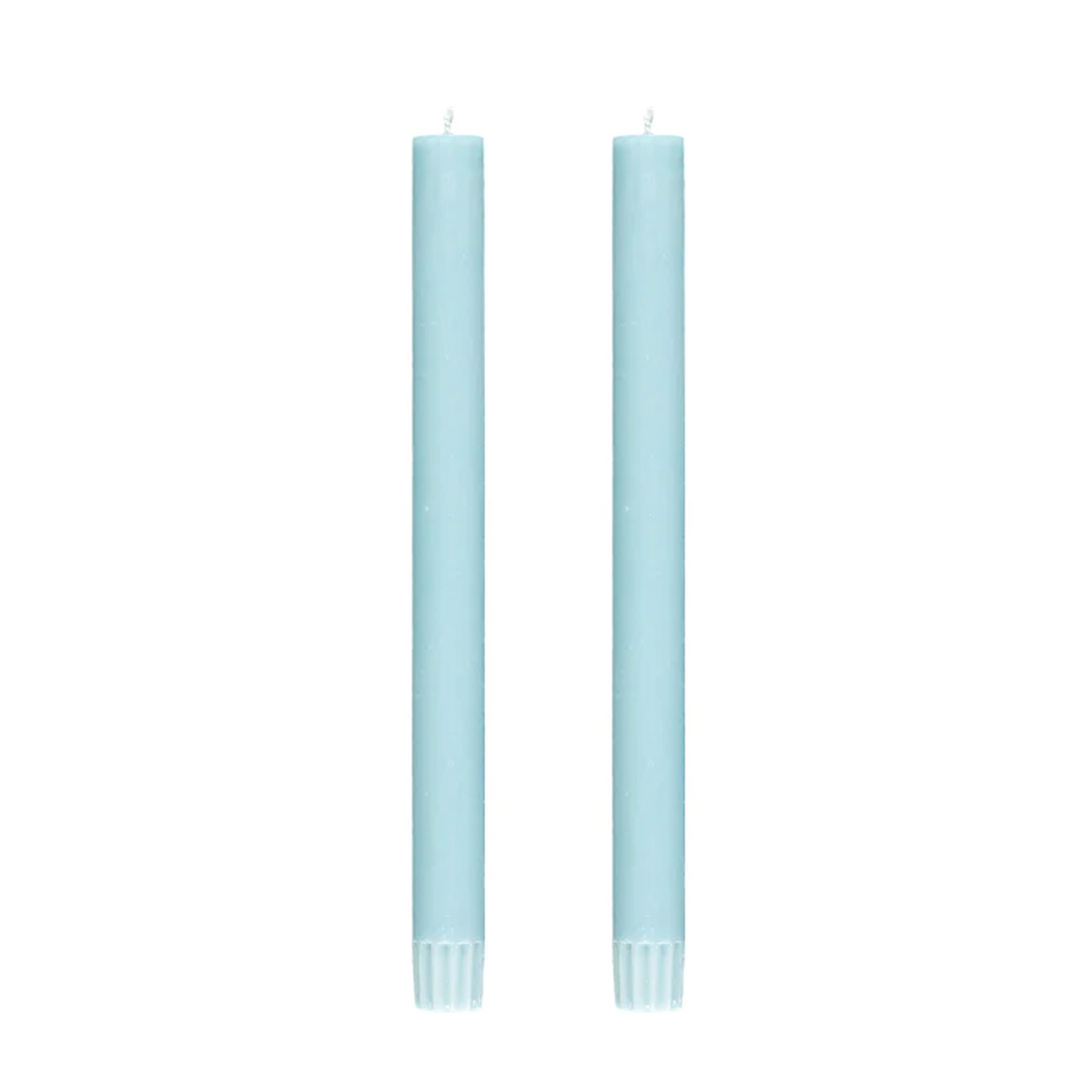 Hand-poured powder blue taper candles