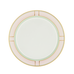 dinner plate with pink green and gold border