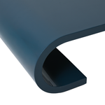 Close-up of a dark blue table on a white background