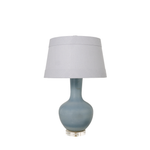 Sky Blue Globe Lamp with Custom Gray Shade