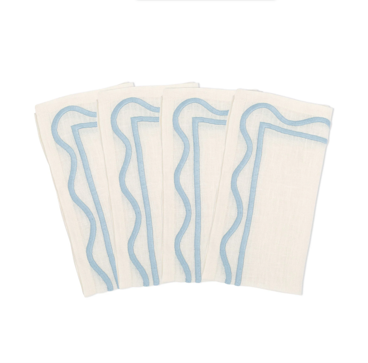 Light Blue Colorblock Embroidered Napkin