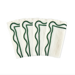 Dark Green Colorblock Embroidered Napkin