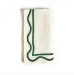 Dark Green Colorblock Embroidered Napkin