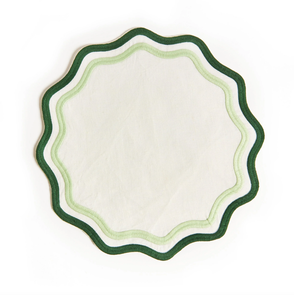 Green Colorblock Embroidered Placemat