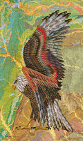 standing eagle with colorful background
