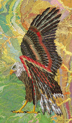 Standing Eagle art print of collage by Brenda Bogart