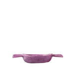 A purple resin serving dish with two handles, shown against a solid white background.