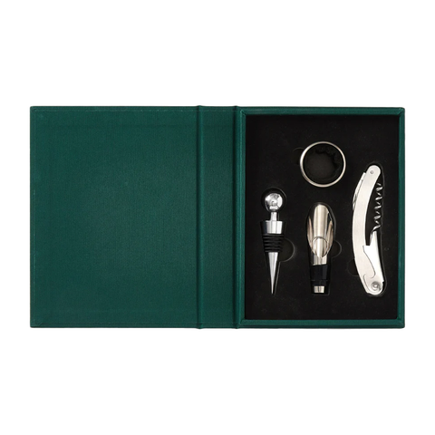 Essential wine tools kit, open with wine tools