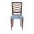 Wood Dining Chair with blue upholstery