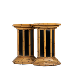 Bamboo and black console table