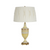 Yellow and white vintage lamp with pleated shade