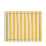 Yellow and white stripe placemat with green detail