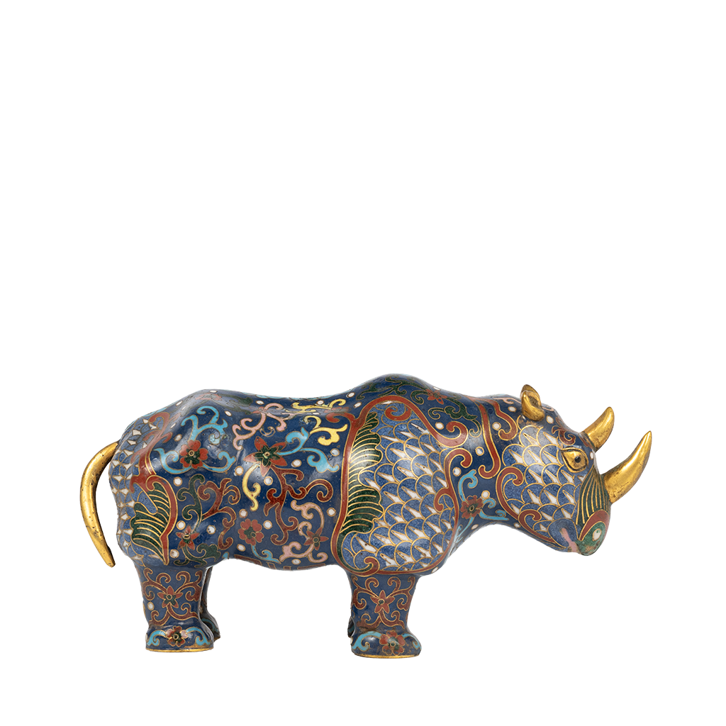 Cloisonne Rhinoceros side view