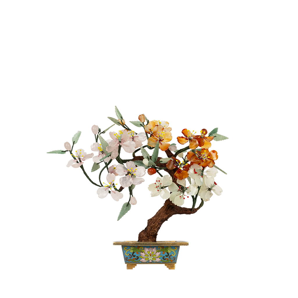 Flowering Cloisonne Jade Tree