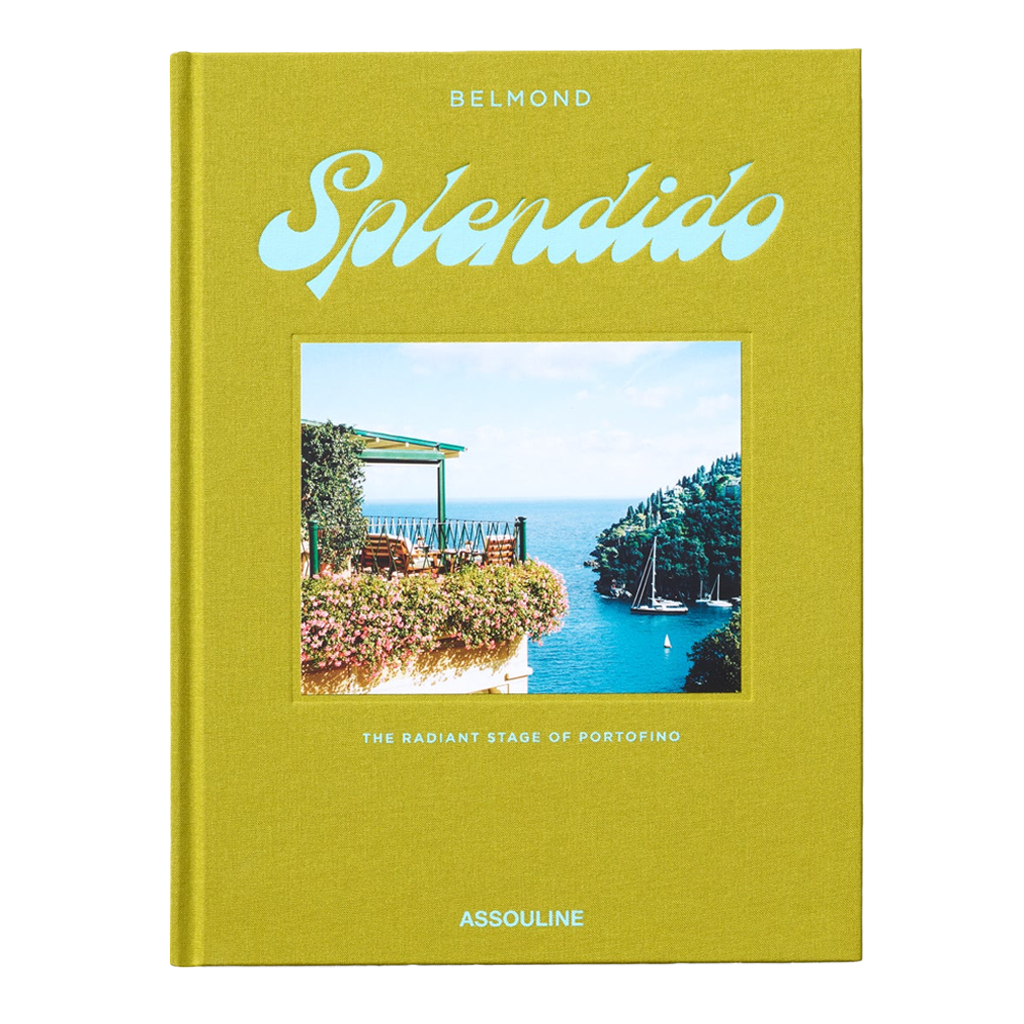 Book titled 'Belmond Splendido' with a scenic cover on a white background