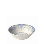 white ceramic bowl with blue floral design