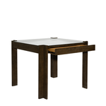 Wooden game table with a glass top on a white background