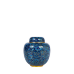 Blue cloisonne vase with floral designs 