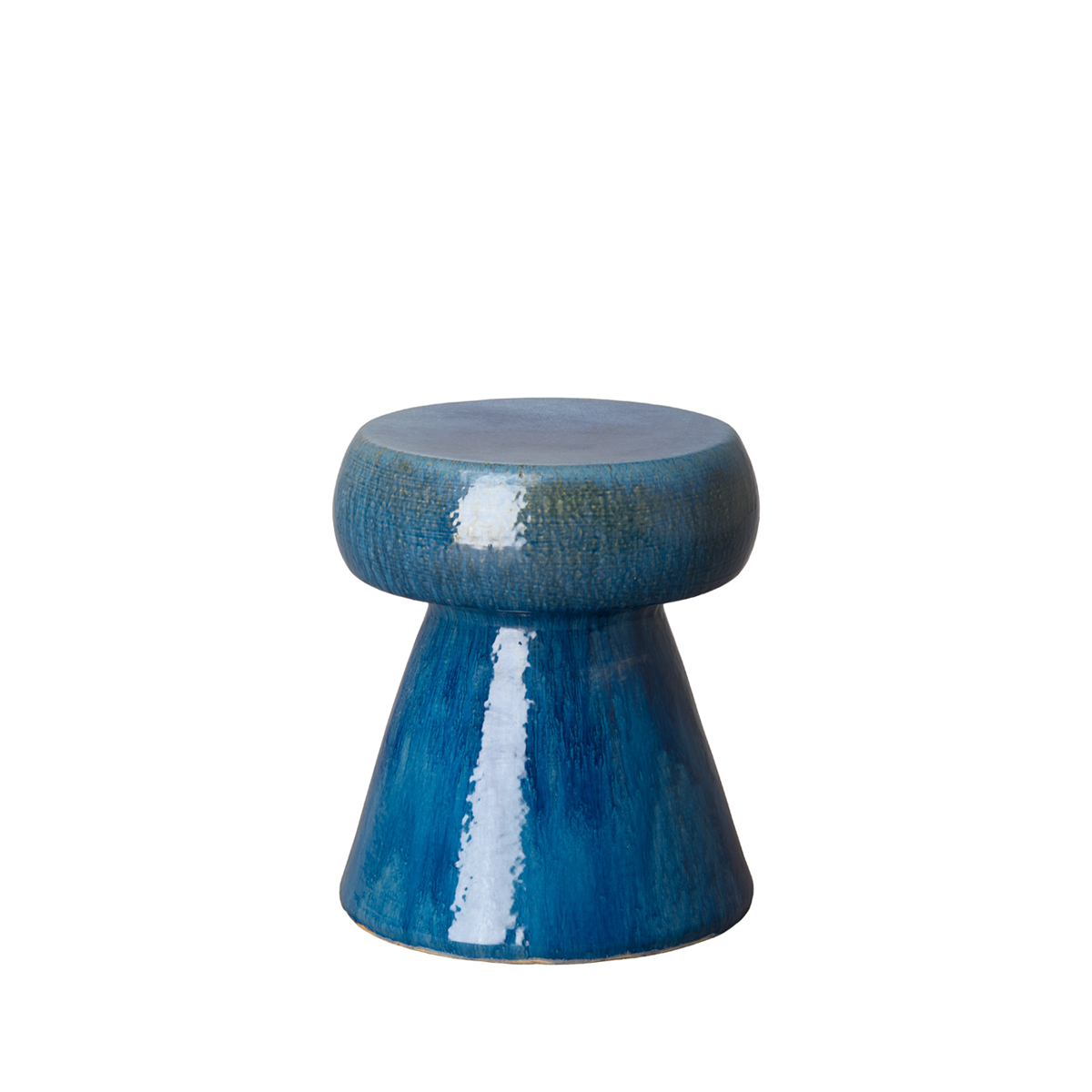 blue garden stool