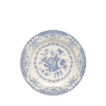 image of ivory plate with floral blue pattern