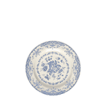 white ceramic plate with blue floral details