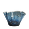 wavy decorative vibrant blue glass bowl