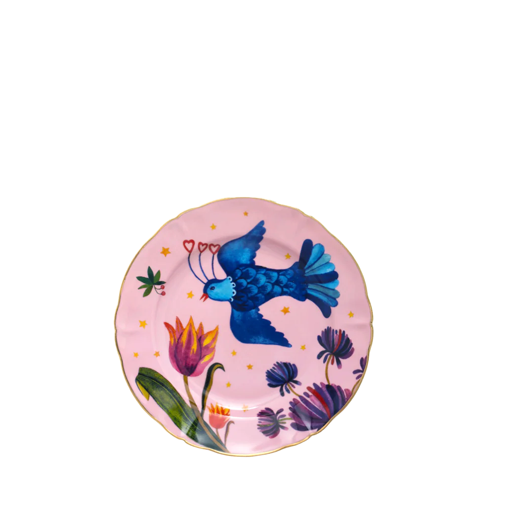 Little Sparrow Dessert Plate, Pink