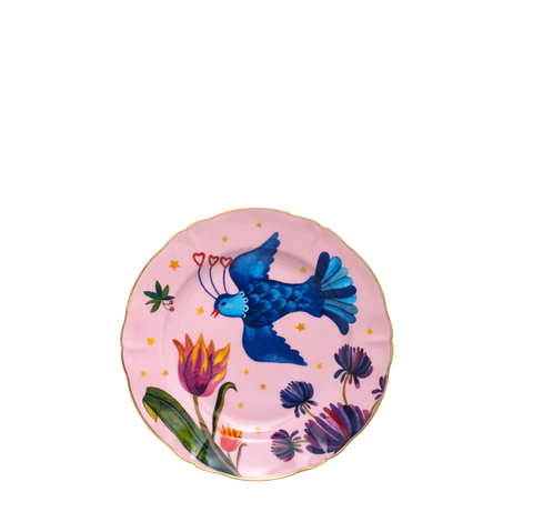 Little Sparrow Dessert Plate, Pink