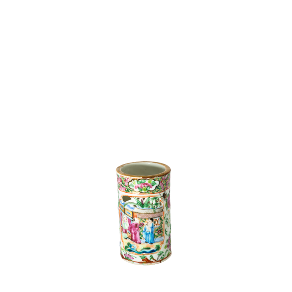 Canton Famille Rose Brush Pot