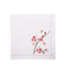 white dinner napkin with pink flowers and bees