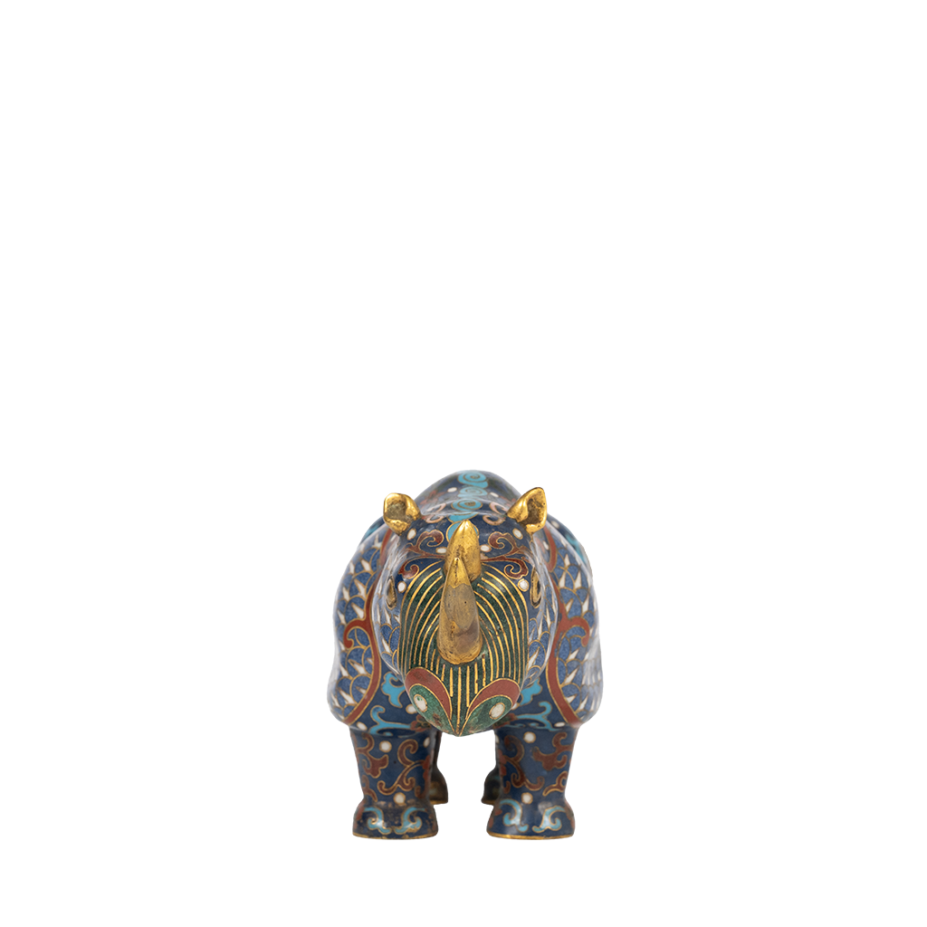 Cloisonne Rhinoceros front view