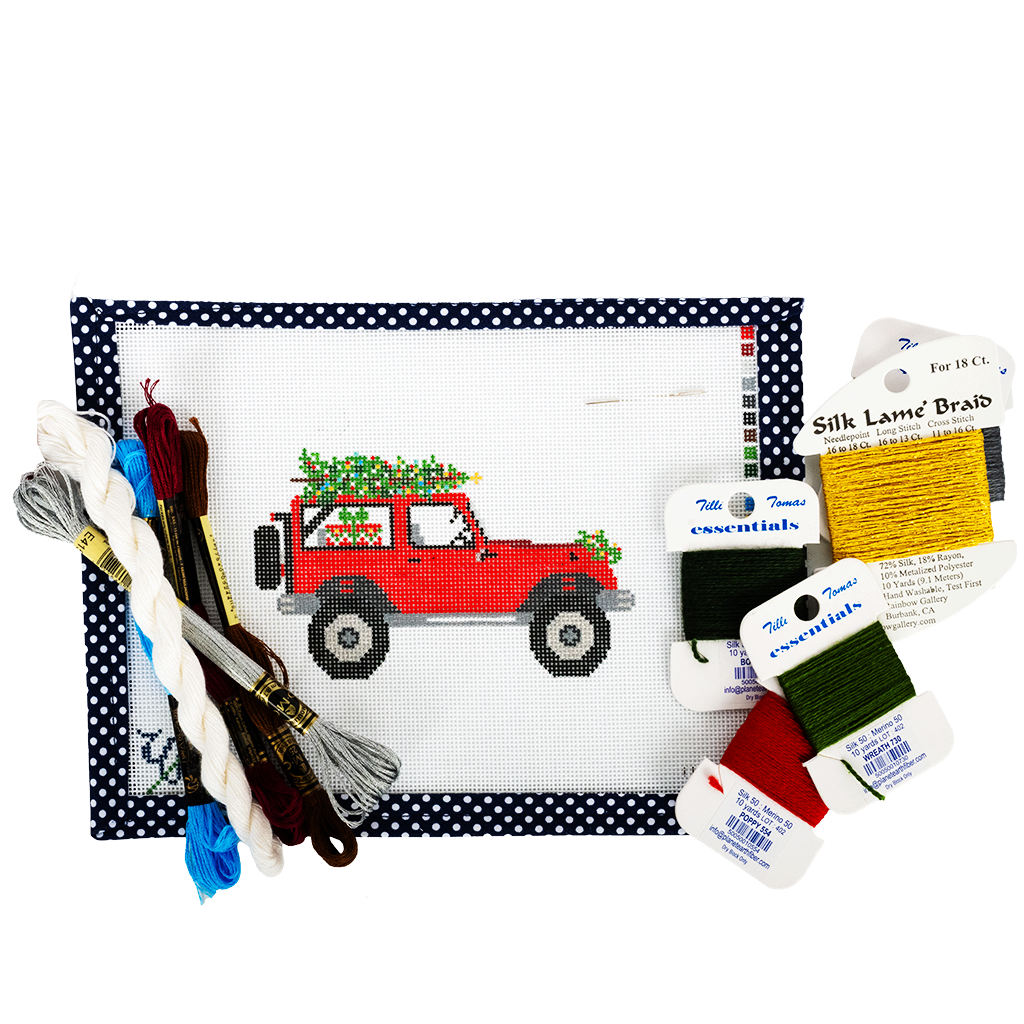 Needlepoint Canvas Jeep Ornament Kit