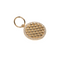 Diamond &amp; Gold Round Textured Disc Pendant 15mm side view