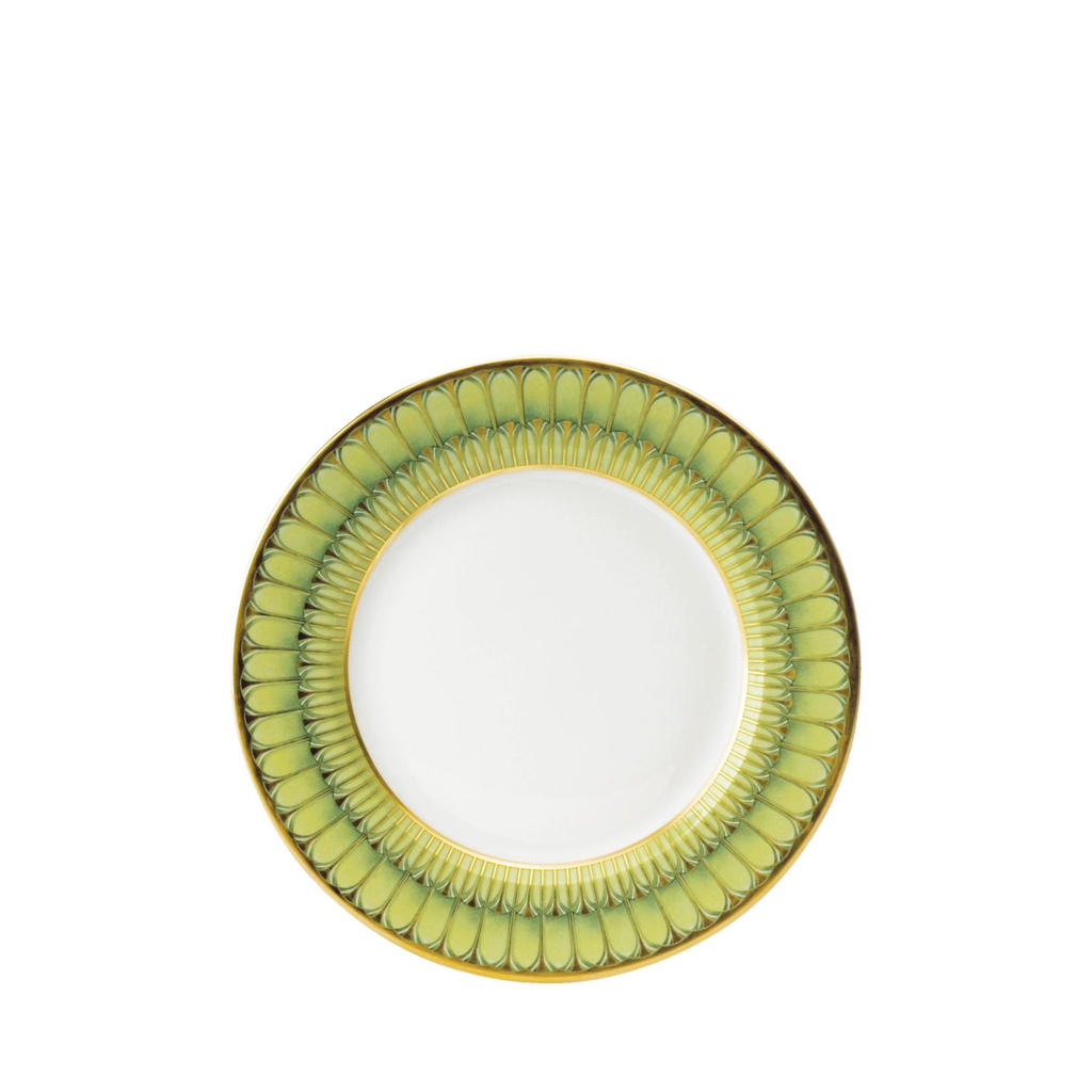 Arcades Green & Gold Dessert Plate