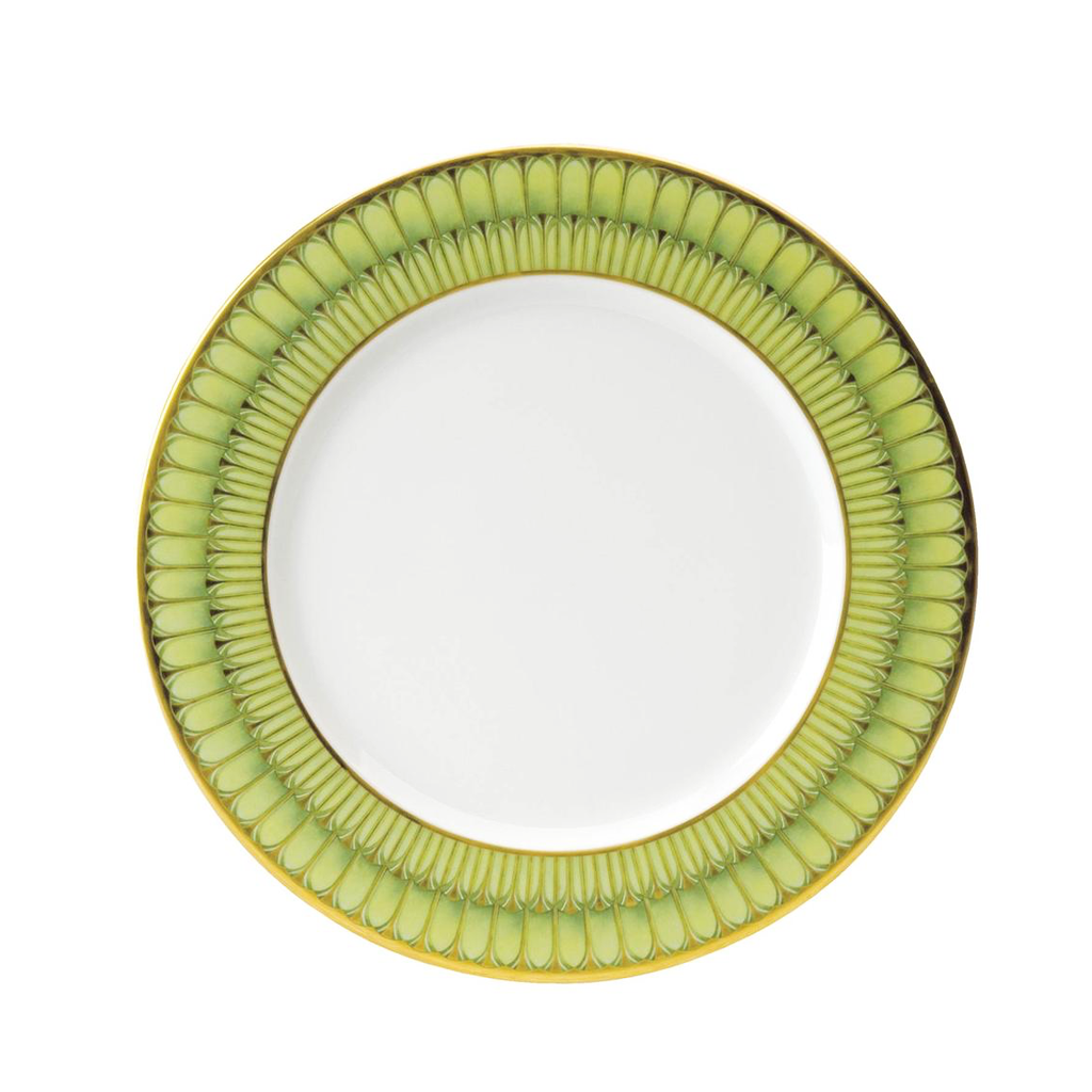 Arcades Green & Gold Dinner Plate