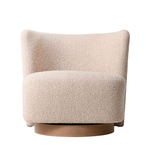 Beige textured armchair on a white background