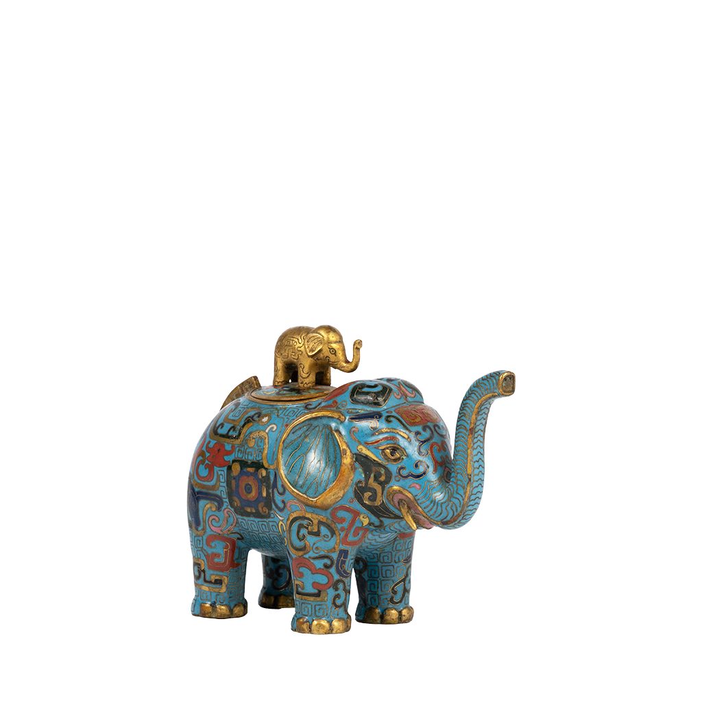 Cloisonne elephant side view